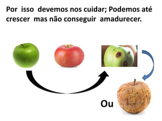 Por isso devemos nos cuidar; Podemos até
crescer mas não conseguir amadurecer.
Ou
 