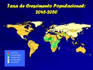 Taxa de Crescimento Populacional:
            2045-2050
 