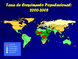 Taxa de Crescimento Populacional:
            2000-2005
 