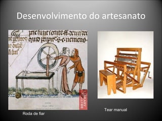 Desenvolvimento do artesanato Roda de fiar Tear manual 