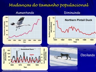 Premissas do
crescimento linear
Número constante de indivíduos ou
objetos adicionados a cada unidade de
tempo
O número adicionada não é proporcional ao
tamanho populacional

 