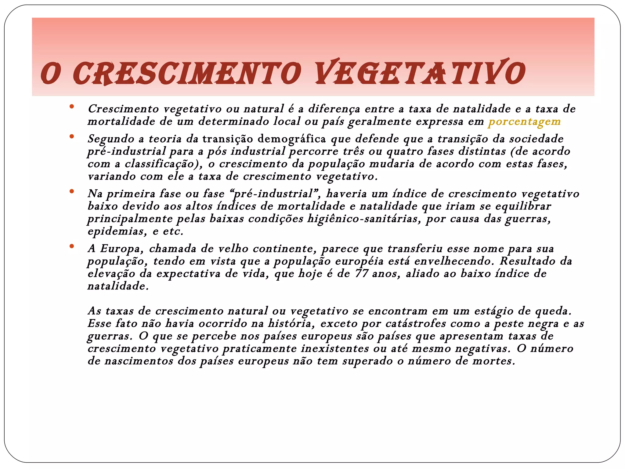 Crescimento vegetativo 8°b | PPT