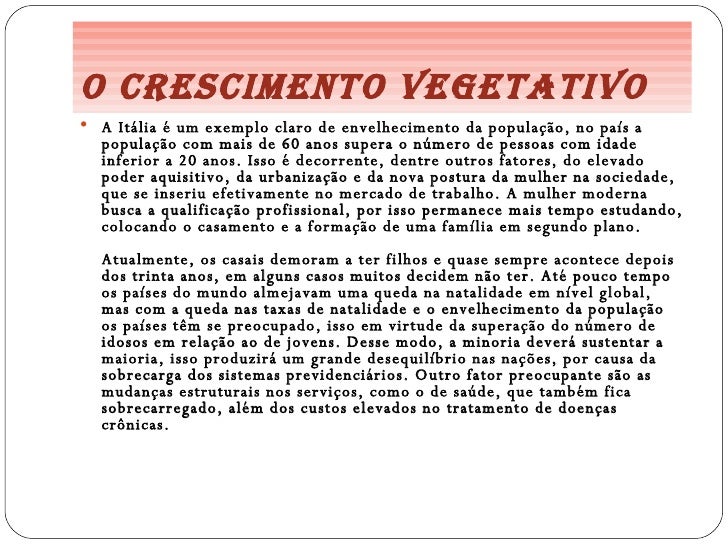 Crescimento vegetativo 8°b Crescimento vegetativo 8°b
