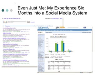 Even Just Me: My Experience Six Months into a Social Media System 
