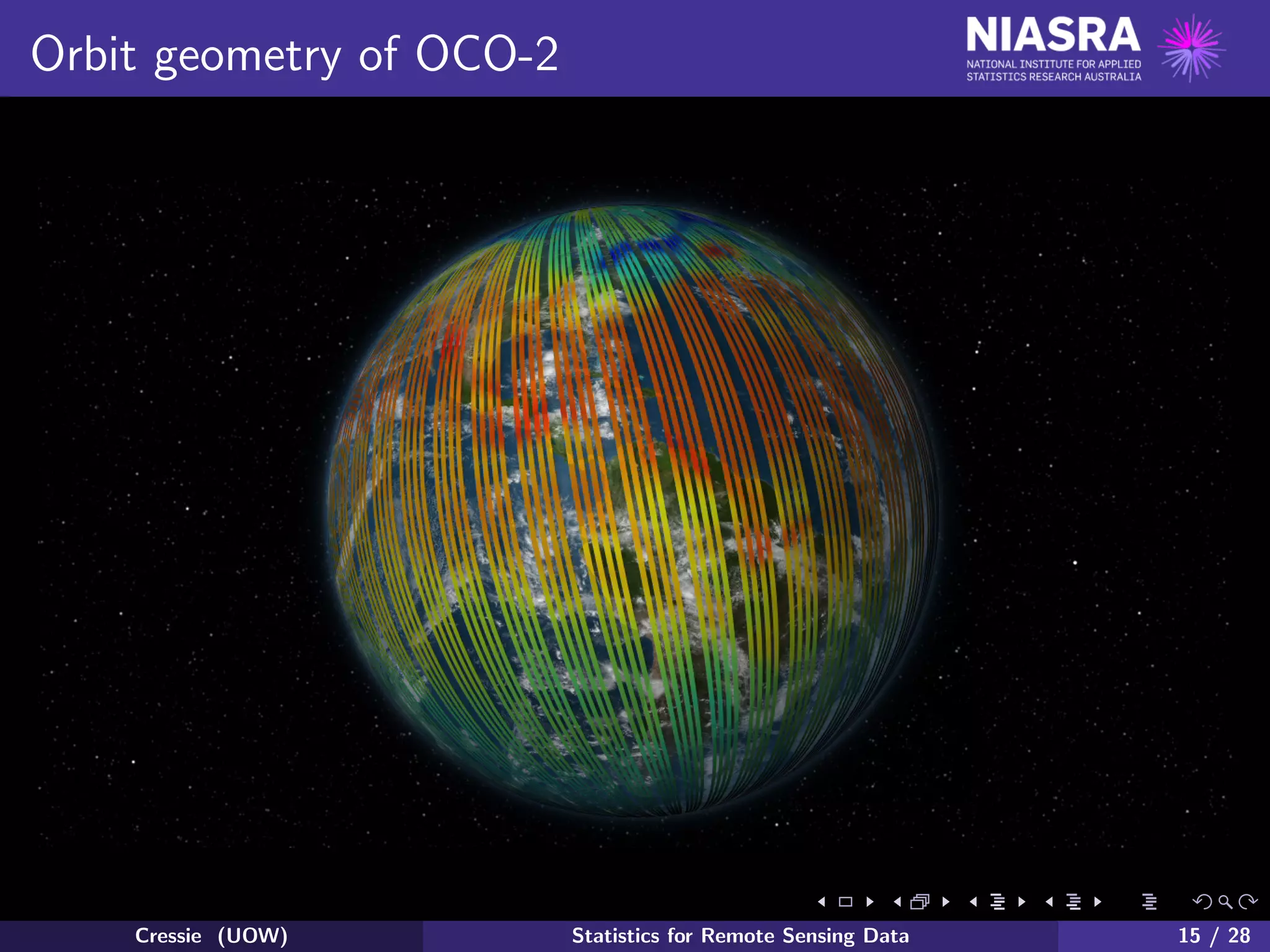 Orbit geometry of OCO-2
Cressie (UOW) Statistics for Remote Sensing Data 15 / 28
 