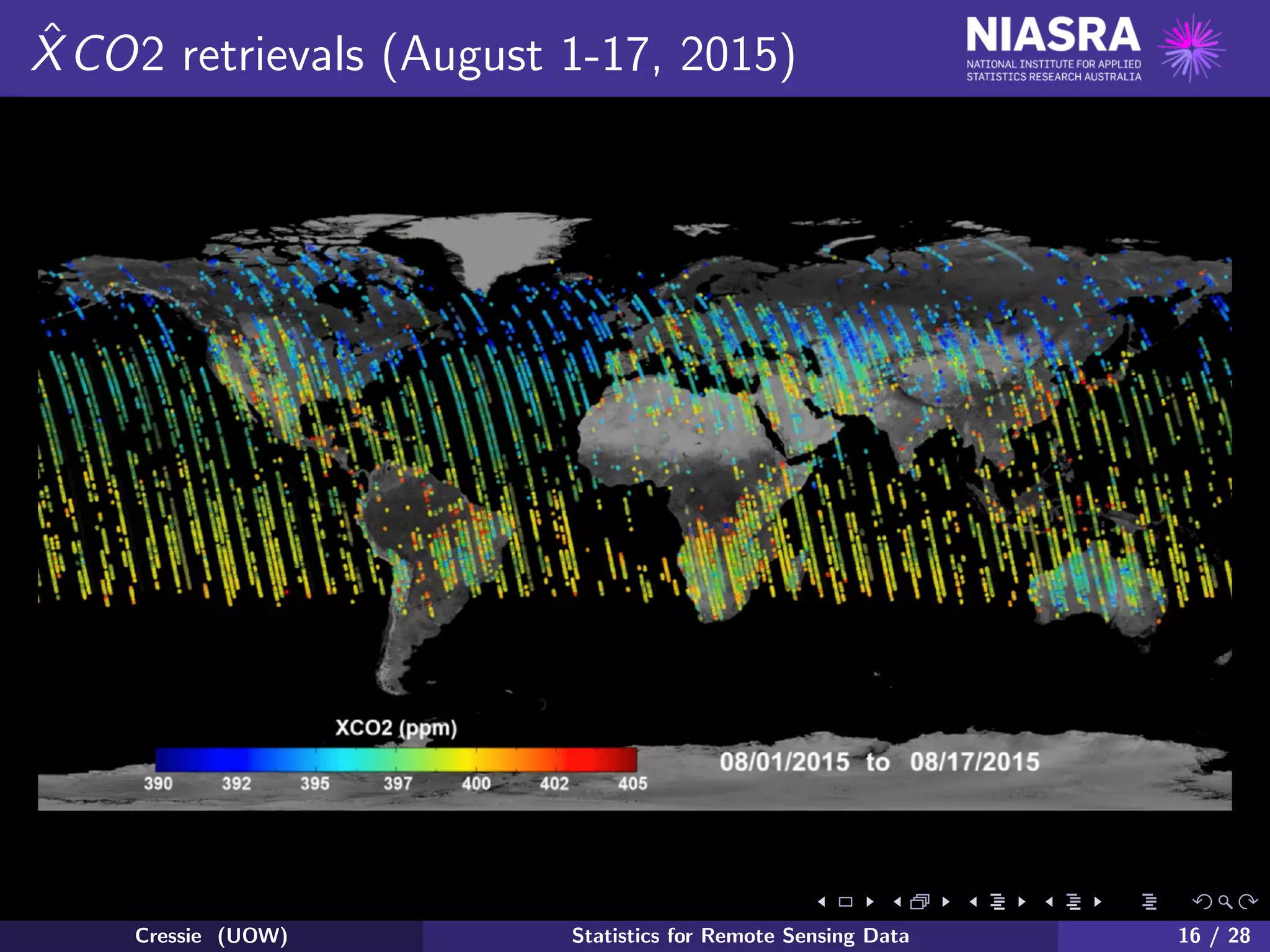 ˆXCO2 retrievals (August 1-17, 2015)
Cressie (UOW) Statistics for Remote Sensing Data 16 / 28
 