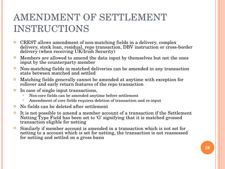 CREST Settlement Flow