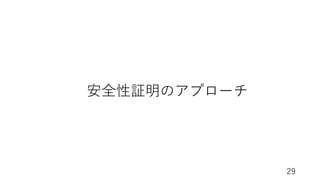 29
安全性証明のアプローチ
 