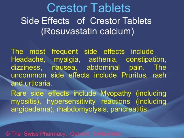 what is rosuvastatin used for and side effects