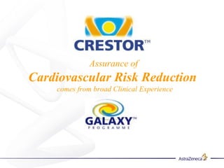 Assurance of  Cardiovascular Risk Reduction   comes from broad Clinical Experience 