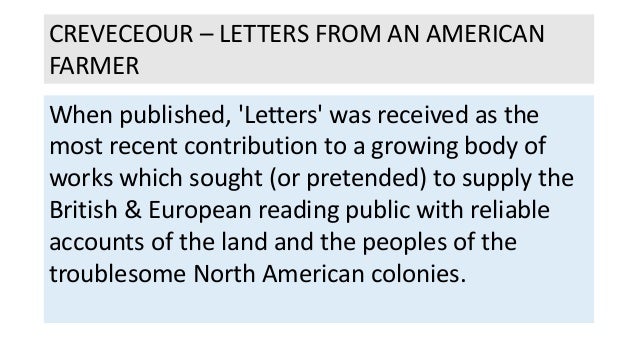 creveceour letters from an american farmer letters from an american farmer letter 3