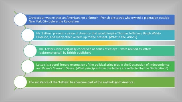 Crevecoeur letters american farmer essay