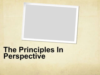 The Principles In Perspective