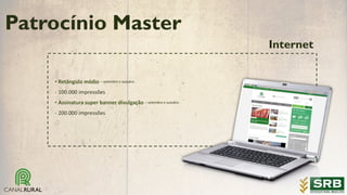 • Retângulo médio – setembro e outubro
- 100.000 impressões
• Assinatura super banner divulgação – setembro e outubro
- 200.000 impressões
Internet
Patrocínio Master
 