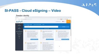 SI-PASS - Cloud eSigning – Video
Sweden identity
 
