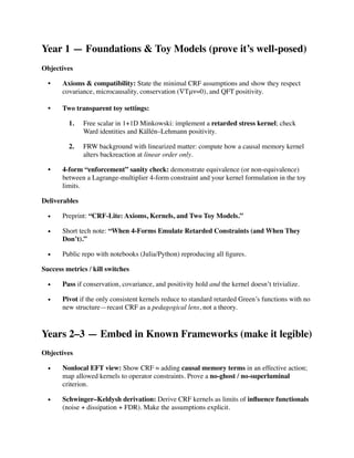 CRF Status and Research Roadmap Assessment | PDF