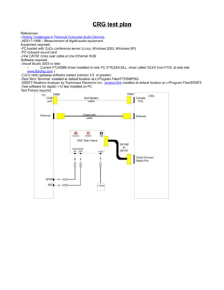 CRG test plan extracted