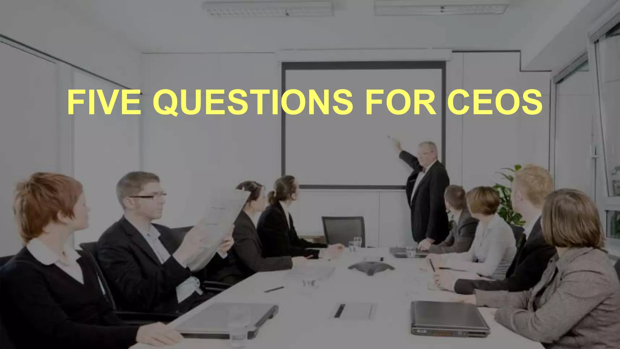 FIVE QUESTIONS FOR CEOS
 