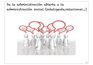 Dr. J. Ignacio Criado
35
De la administración abierta a la
administración social (inteligente,relacional...)
 