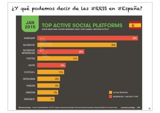 Dr. J. Ignacio Criado
18
¿Y qué podemos decir de las #RRSS en #España?
http://wearesocial.net/blog/2014/02/social-digital-...