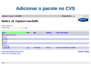 Adicionar o pacote no CVS
 