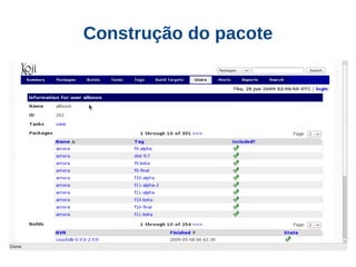 Construção do pacote
 