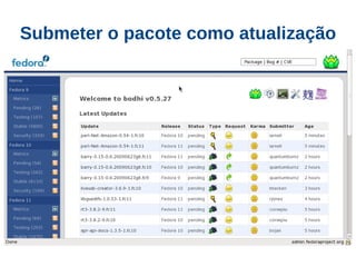 Submeter o pacote como atualização
 