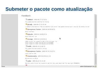 Submeter o pacote como atualização
 