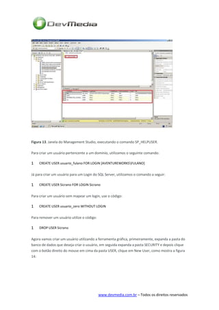Criando e alterando login - permissões no SQL Server 2008 R2 | PDF