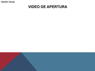 VIDEO DE APERTURA
Gestión Social
 