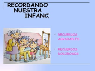 RECUERDOS AGRADABLES RECUERDOS DOLOROSOS RECORDANDO NUESTRA  INFANCIA 