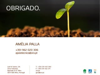 AMÉLIA PALLA
+351 962 020 306
apoiotecnico@siro.pt
OBRIGADO.
 