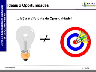 Idéais x Oportunidades ...  Idéia é diferente de Oportunidade! 
