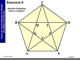 A B C D E F G H I J Quantos triângulos temos na figura? Exercício 8 
