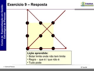 Lição aprendida: Botar limite onde não tem limite Regra -  que é / que não é Tudo pode Exercício 9 –  Resposta 