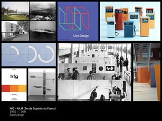 HfG – ULM (Escola Superior da Forma)
1952 – 1968
Good Design
 