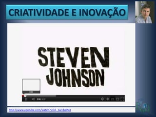 CRIATIVIDADE E INOVAÇÃO




http://www.youtube.com/watch?v=k5_zw18AlNQ
 