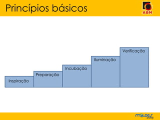 Inspiração Preparação Incubação Iluminação Verificação Princípios básicos 