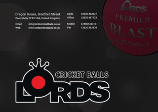 Lords Cricket Balls Catalogue