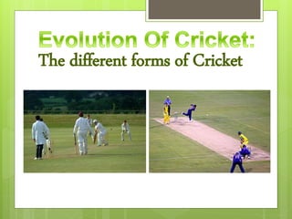 The different forms of Cricket
 