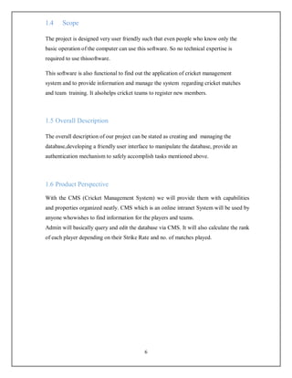 Cricket management system ptoject report.pdf