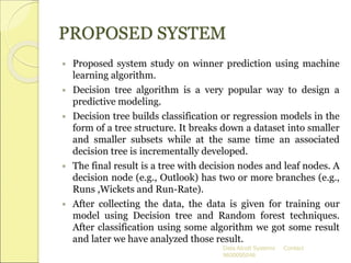 Cricket match outcome prediction using machine learning
