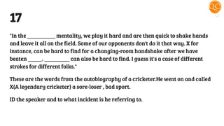 Cricket Quiz by Quiz Club NITW