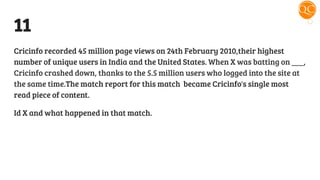 Cricket Quiz by Quiz Club NITW