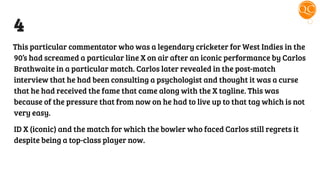 Cricket Quiz by Quiz Club NITW