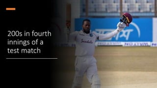 200s in fourth
innings of a
test match
 