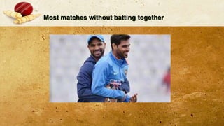 Most matches without batting together
 