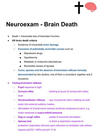 Brainstem Function Test Consultation Manual Part 2 - Examination Skills | PDF