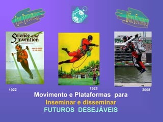 Movimento e Plataformas para
Inseminar e disseminar
FUTUROS DESEJÁVEIS
1928 2008
 