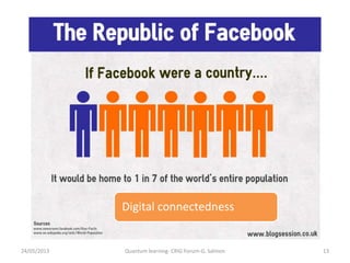 Digital connectedness
24/05/2013 13Quantum learning- CRIG Forum-G. Salmon
 